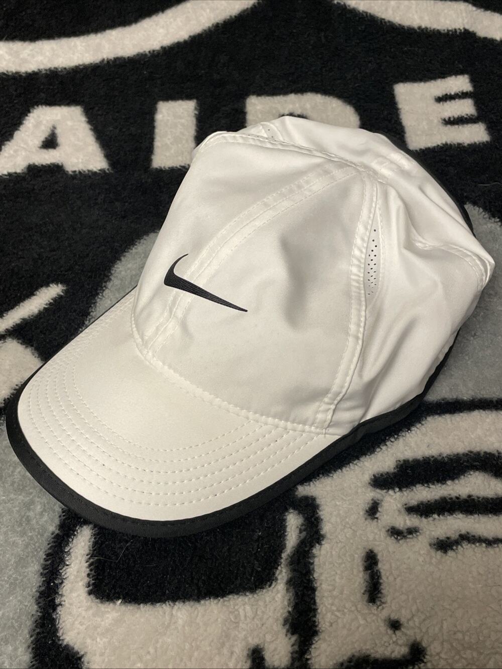Nike Featherlight Dri Fit Hat White Black OSFA